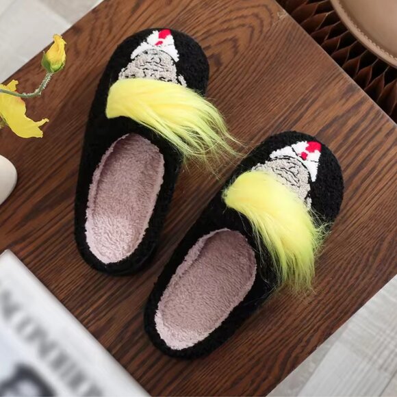 Funny Gift Trump Wig Plush Slippers Indoor Outdoor US Size 9-10 Men's - Picture 4 of 5